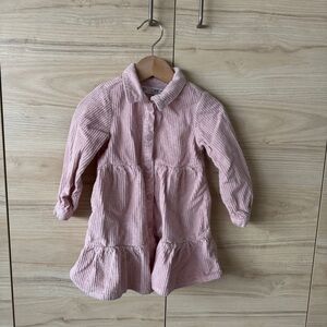 Zara Pink Corduroy Kids Dress